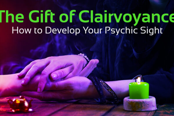 'The gift of Clairvoyance' text with image of holding hands