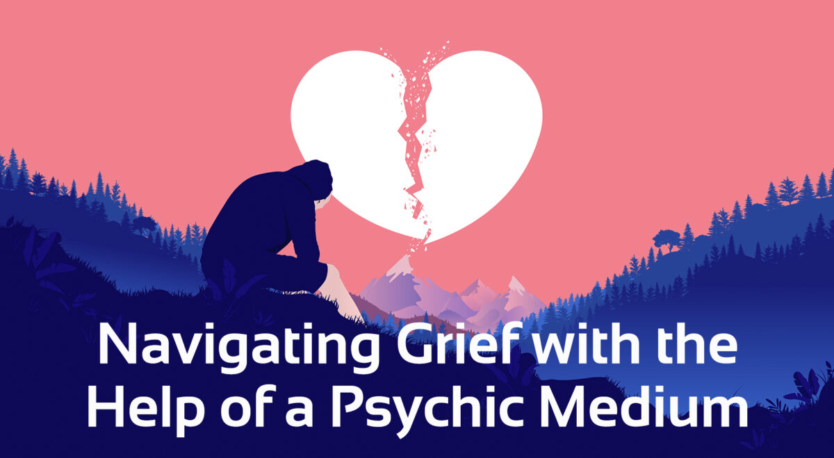 'Navigating grief' with image of heartbroken person