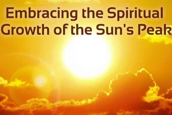 Soulful solstice sun with text 'Embracing the spiritual growth of the sun's peak'