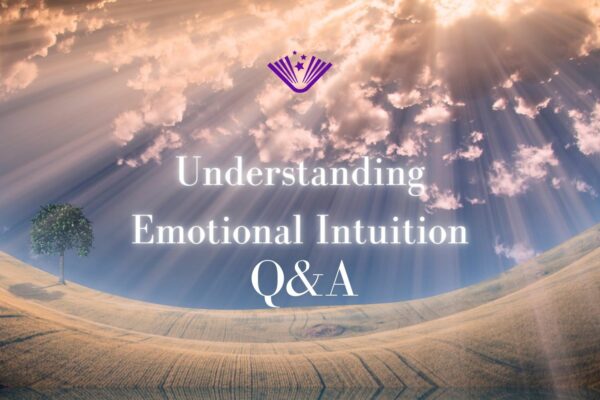 Understanding Emotional Intuition - Q&A text with background image of tree in valley with sun beams coming down