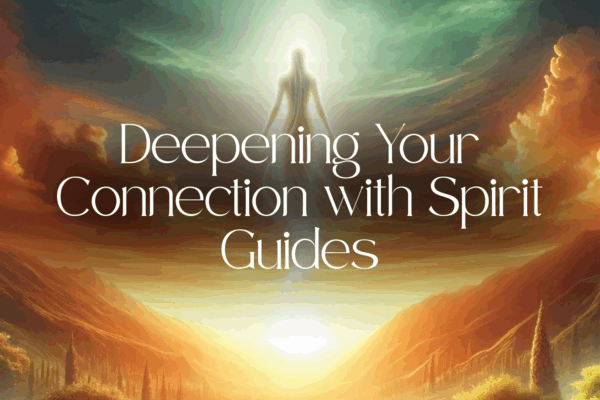 Deepening Your Connection with Spirit Guides text with background image of silhouette of person